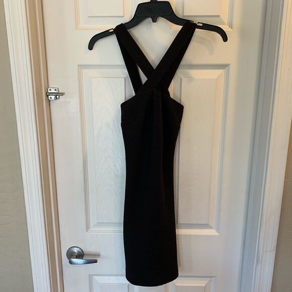 Topshop Black Form Fitting Dress - Picture 1 of 8